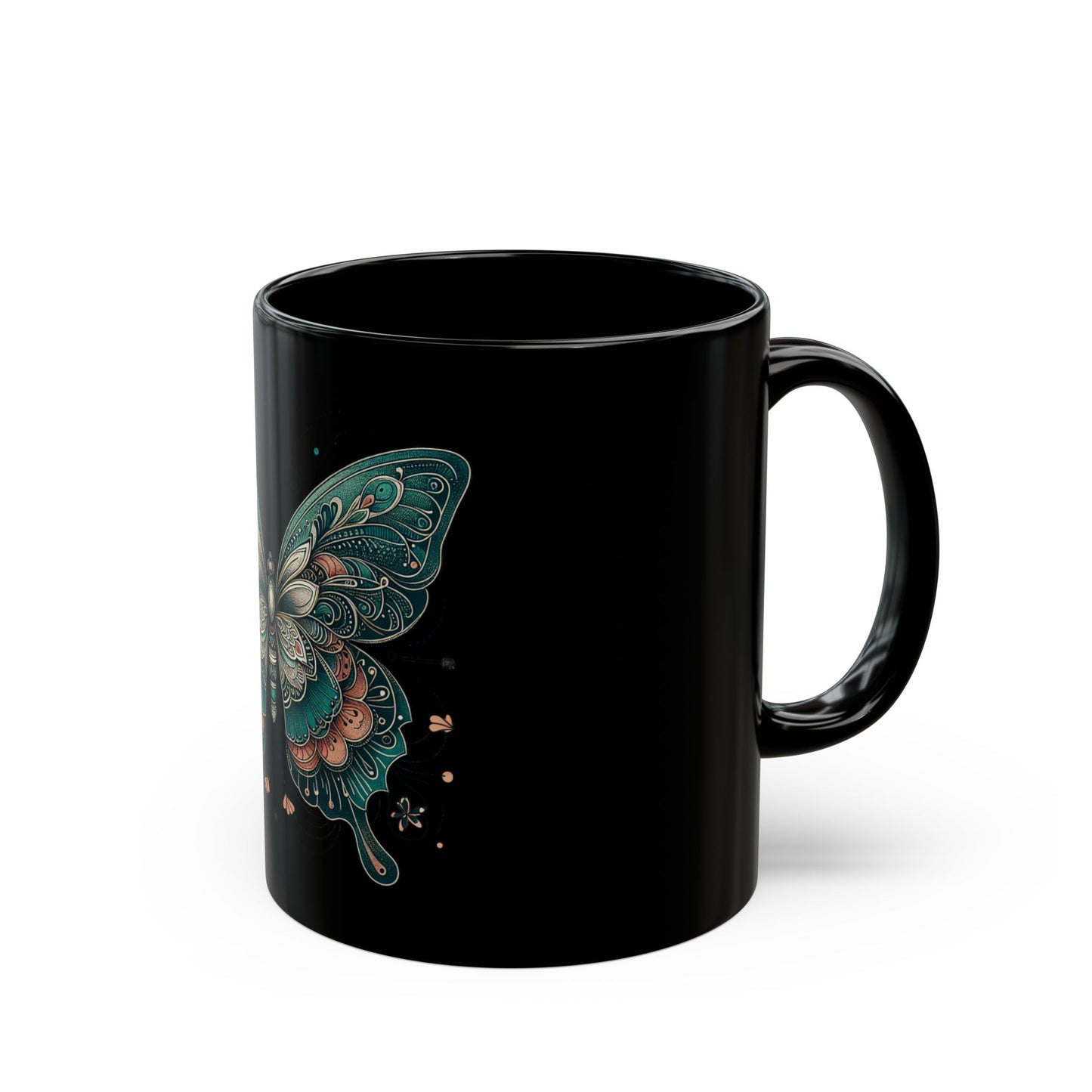 Stunning Butterfly Art Black Mug - Premium Coffee Cup