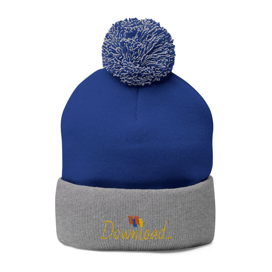 Premium Embroidered Pom-Pom Winter Beanie - Cozy Knit Cap for Ultimate Warmth & Style