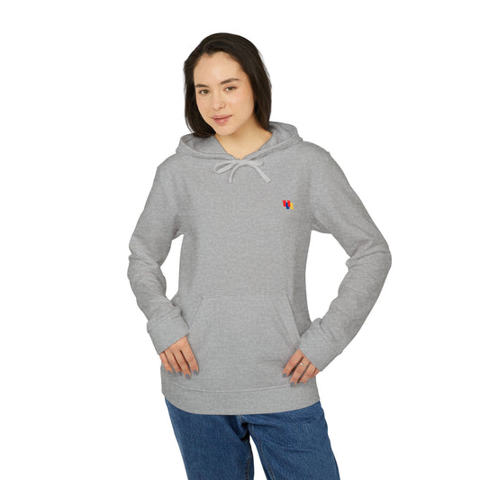 Vibrant Heart Print Hoodie - Cozy Unisex Fleece for Every Adventure