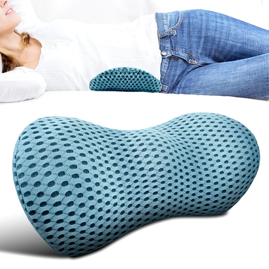 Memory Foam Lumbar Support Pillow - Breathable Car & Bed Cushion