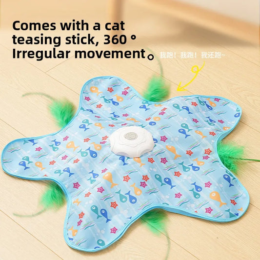 Interactive Hide and Seek Cat Toy - Motion Activated Mouse with Feathers