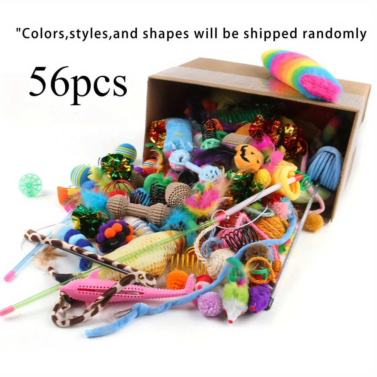 Cat Toys Mixed Pack - 14/28/56 Pieces Variety Set