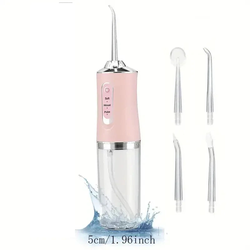 Portable Water Flosser - Rechargeable Dental Irrigator with 4 Jets & 3 Modes