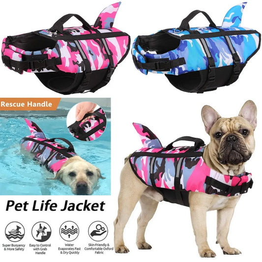 Premium Dog Life Jacket - Buoyant Swimming Safety Vest with Harness