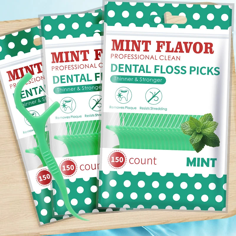Mint Dental Floss Sticks - Portable Disposable Oral Care