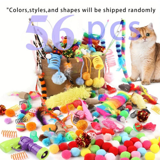 Cat Toys Mixed Pack - 14/28/56 Pieces Variety Set