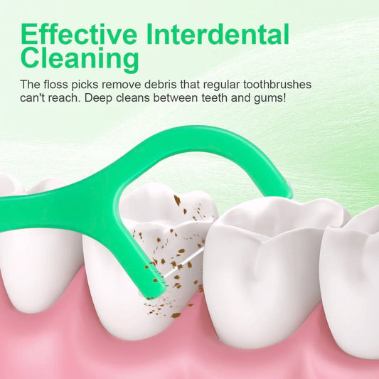 300pcs Mint Flavored Dental Floss Picks - Ultra-Fine Portable Toothpick Thread