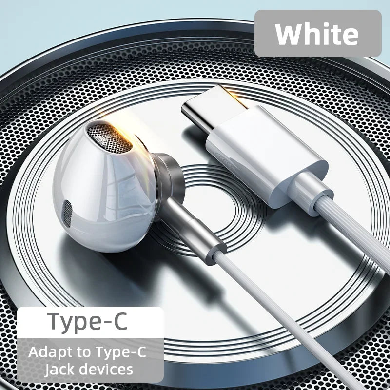 USB Type-C Wired Headphones - HiFi Stereo Sound