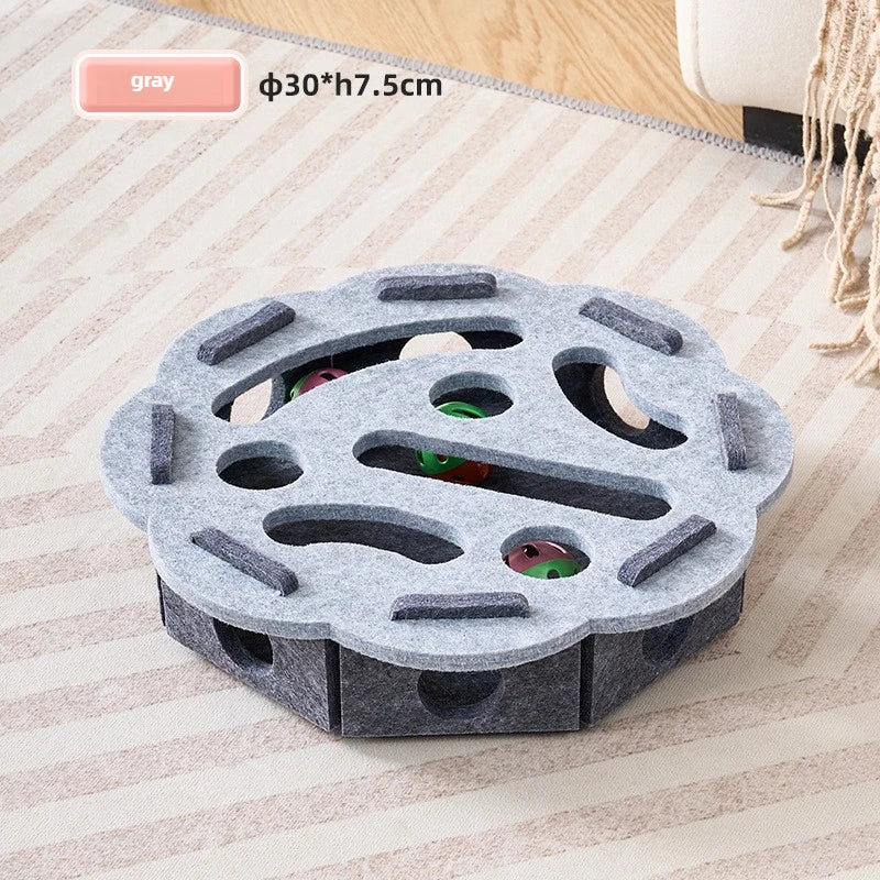 Interactive Cat Toy Bell Ball Maze - Puzzle Box with 3 Balls