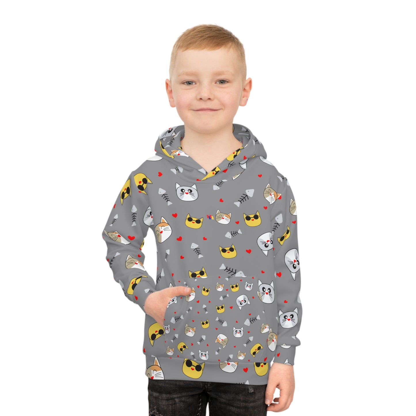 Light Gray Kids Hoodie - Nature-Inspired Design | Cozy Pullover
