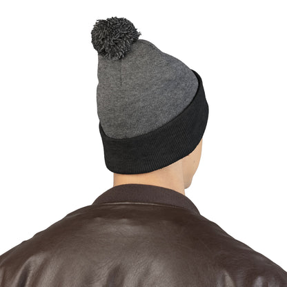 Premium Embroidered Pom-Pom Winter Beanie - Cozy Knit Cap for Ultimate Warmth & Style