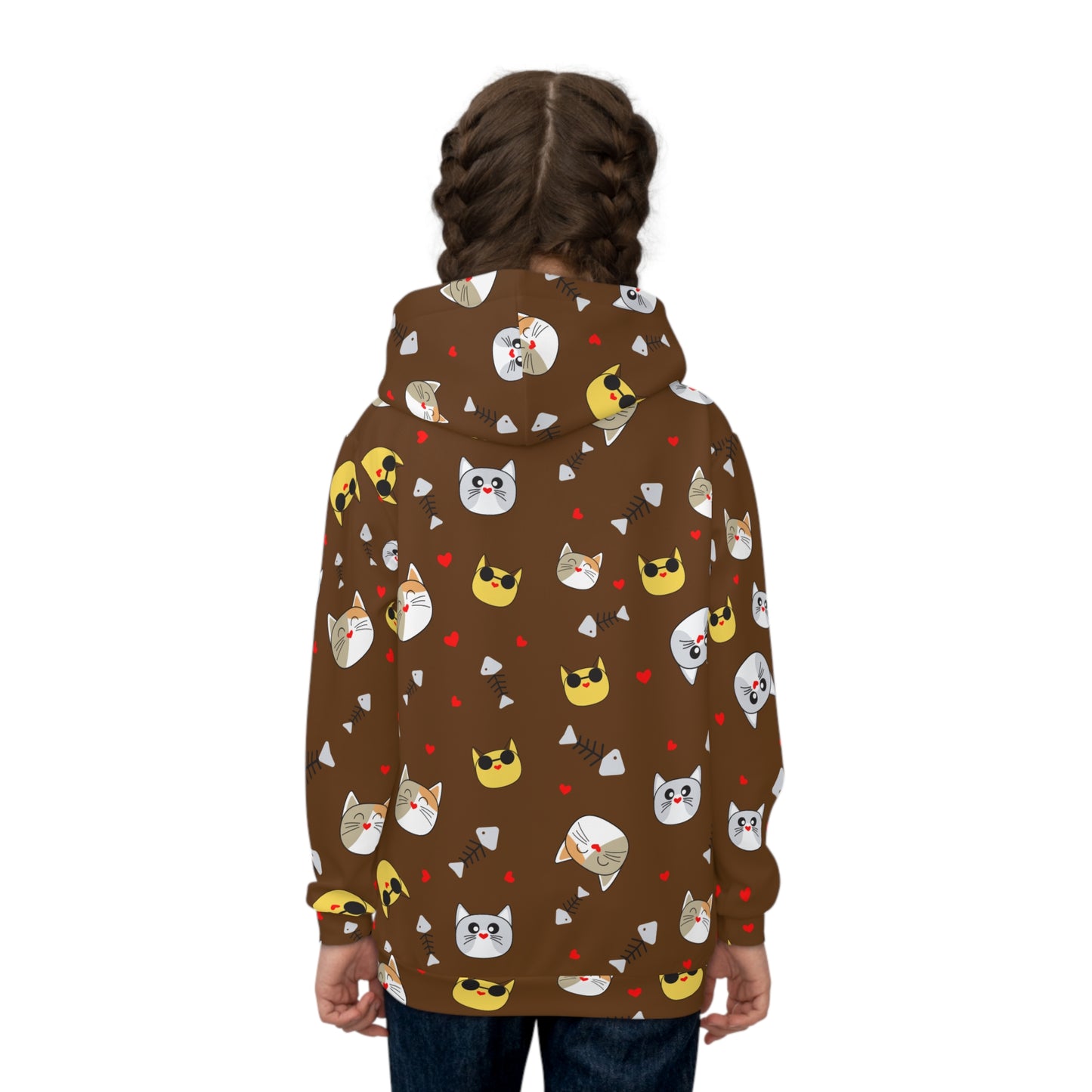 Adorable Cat Hoodie for Kids - Super Soft & Cozy Animal Print Sweatshirt