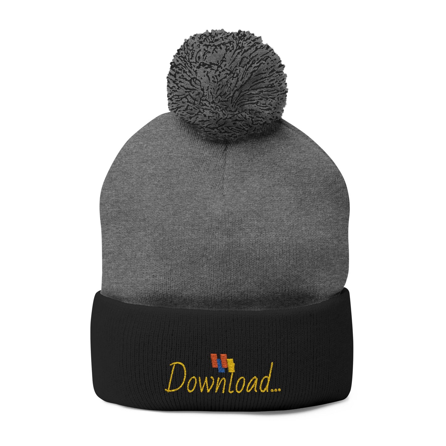 Premium Embroidered Pom-Pom Winter Beanie - Cozy Knit Cap for Ultimate Warmth & Style