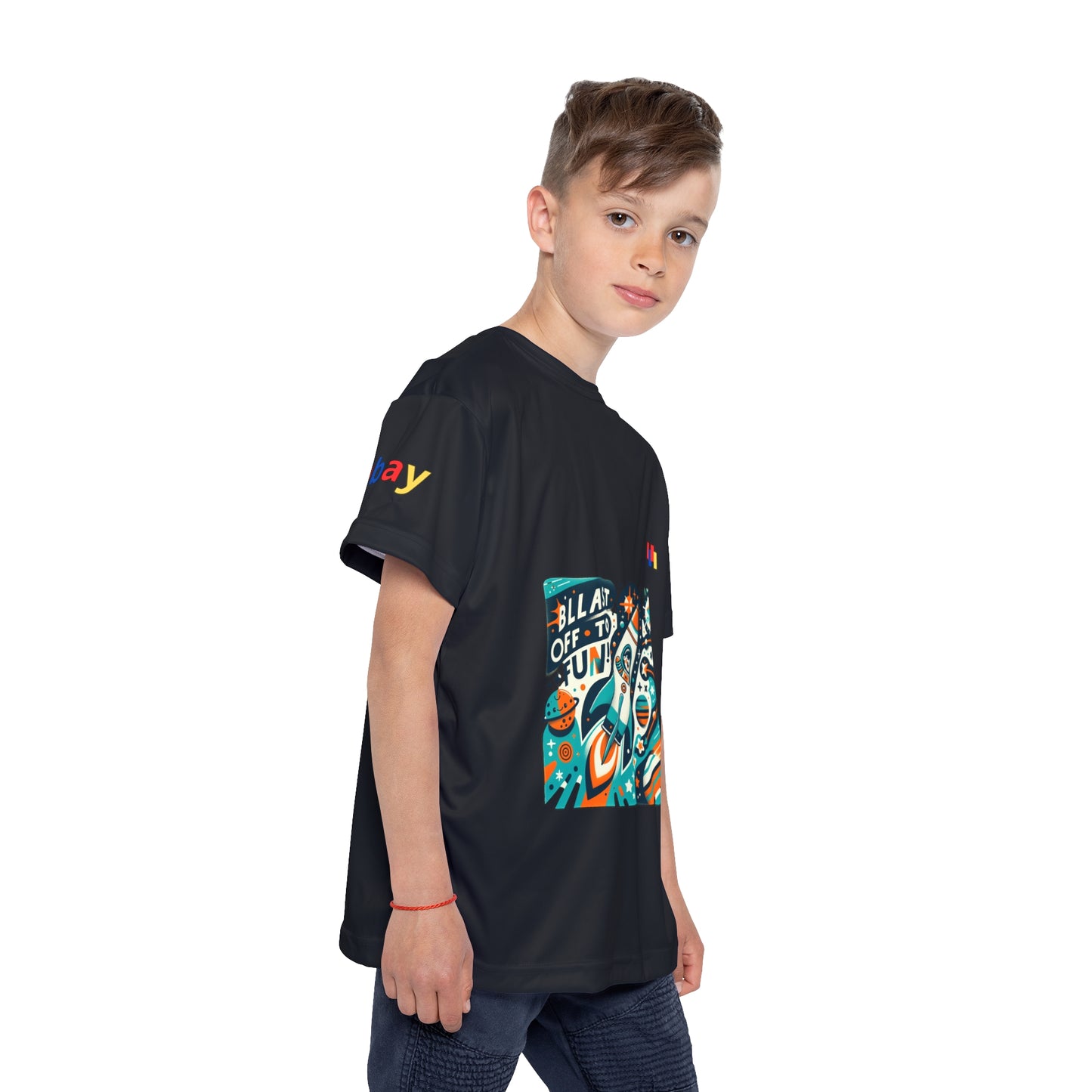 Obay Cosmic Kids Space Adventure Jersey - Colorful Rocket Design for Young Explorers