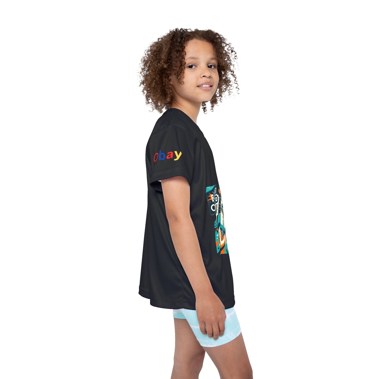 Obay Cosmic Kids Space Adventure Jersey - Colorful Rocket Design for Young Explorers