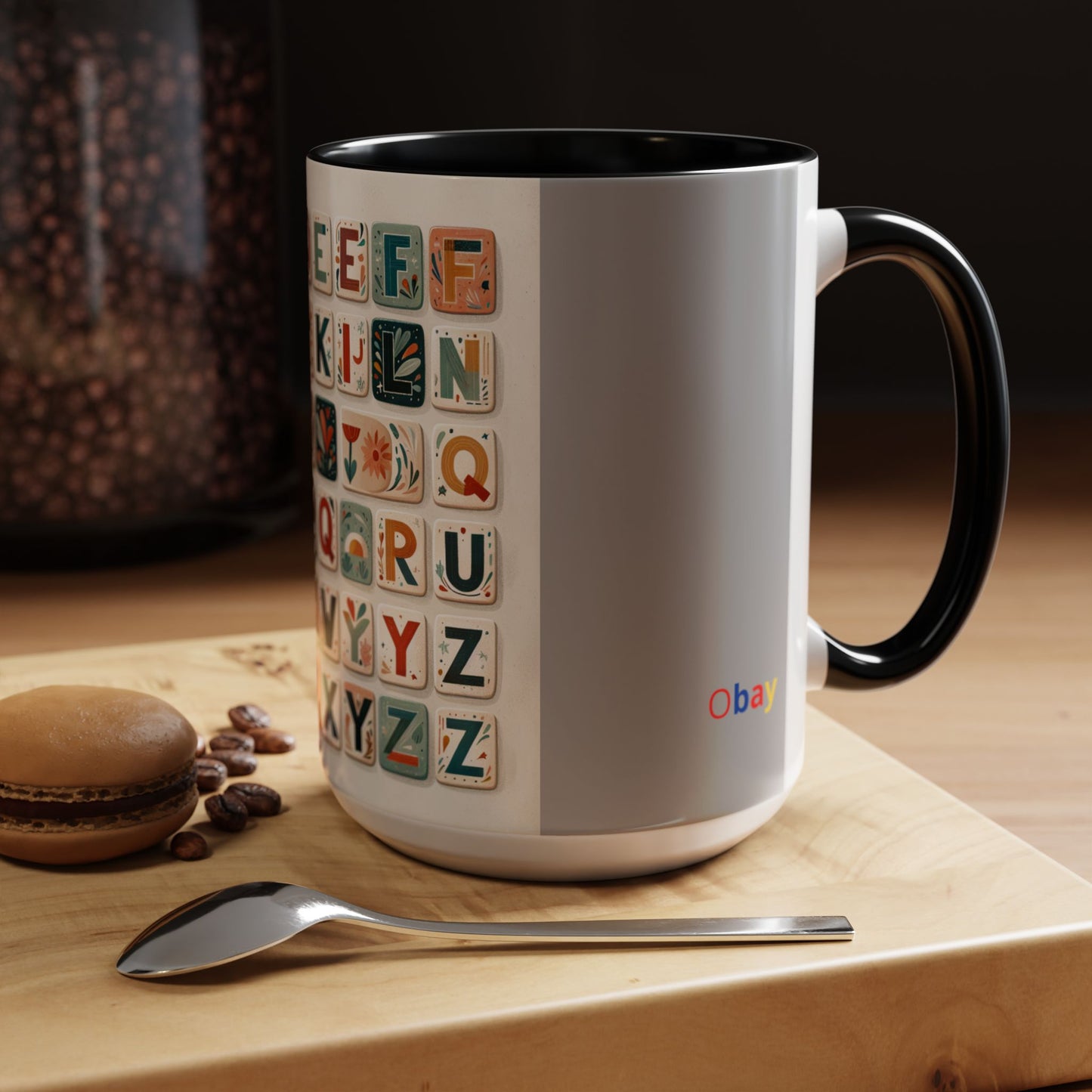 Obay Charming Coffee Mug with Alphabet Design