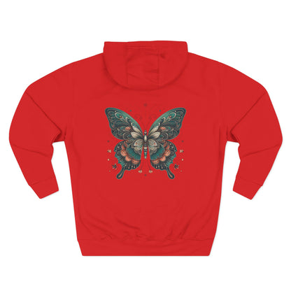 Boho Butterfly Hoodie | Cozy Fleece Unisex Sweatshirt for Nature Lovers | Stylish Spring Layering