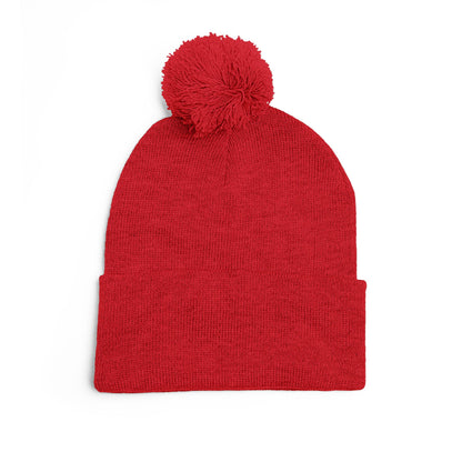 Premium Embroidered Pom-Pom Winter Beanie - Cozy Knit Cap for Ultimate Warmth & Style