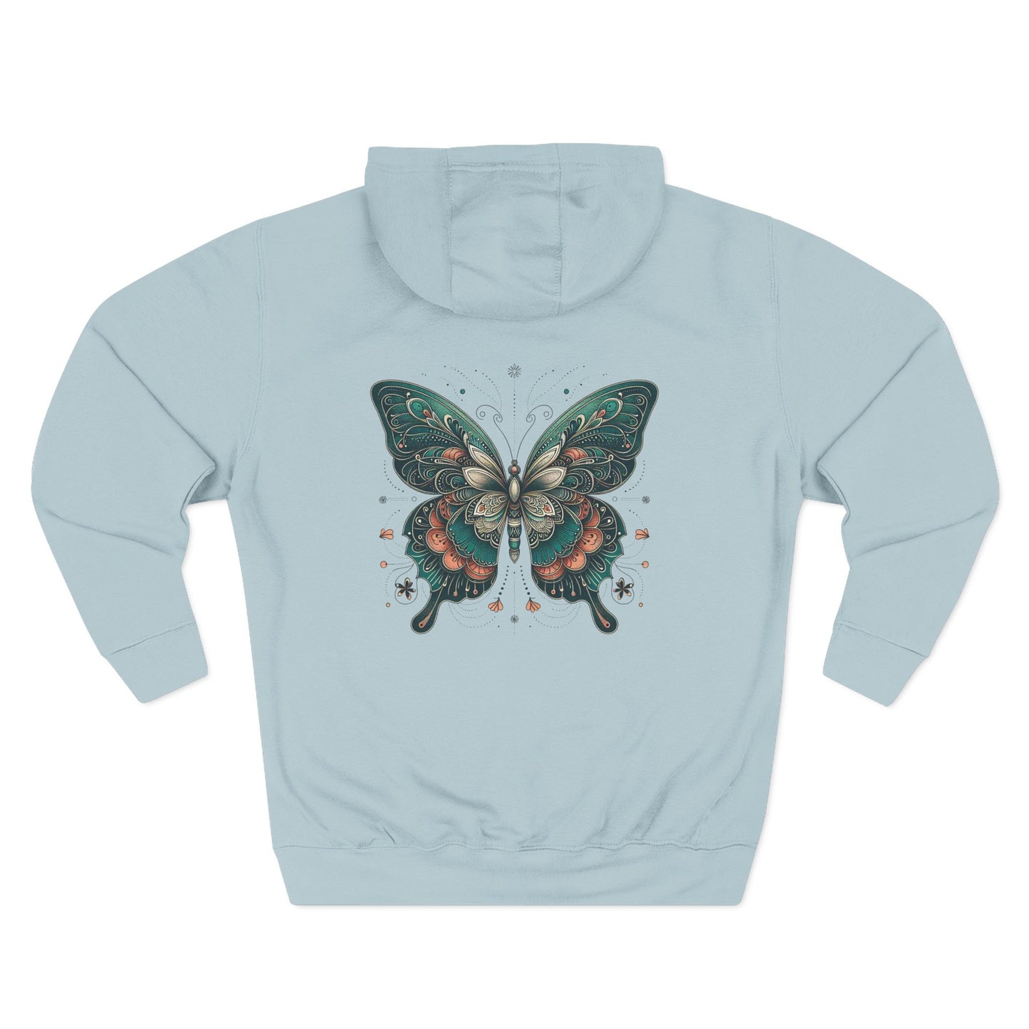 Boho Butterfly Hoodie | Cozy Fleece Unisex Sweatshirt for Nature Lovers | Stylish Spring Layering