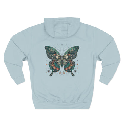 Boho Butterfly Hoodie | Cozy Fleece Unisex Sweatshirt for Nature Lovers | Stylish Spring Layering