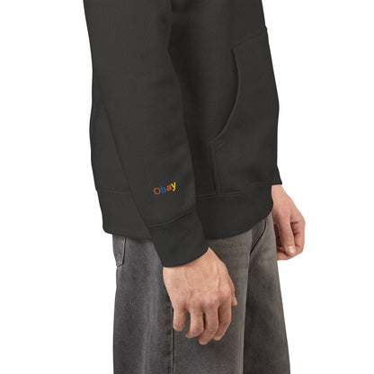 Obay Soft Peach Embroidered Fleece Hoodie | Cozy Unisex Layer for Spring Style & Everyday Comfort