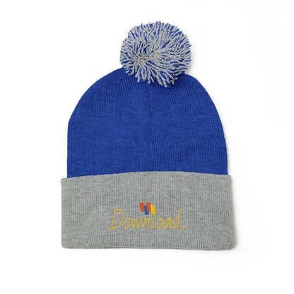 Premium Embroidered Pom-Pom Winter Beanie - Cozy Knit Cap for Ultimate Warmth & Style