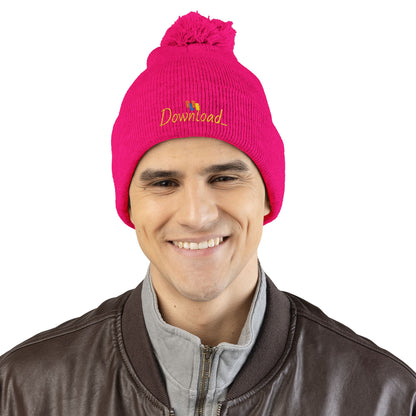 Premium Embroidered Pom-Pom Winter Beanie - Cozy Knit Cap for Ultimate Warmth & Style