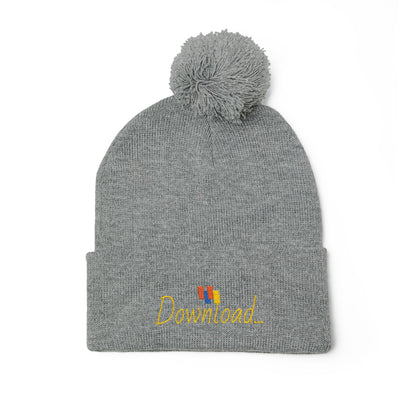 Premium Embroidered Pom-Pom Winter Beanie - Cozy Knit Cap for Ultimate Warmth & Style
