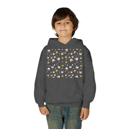 Adorable Cat Print Youth Hoodie - Perfect Gift for Young Cat Lovers!