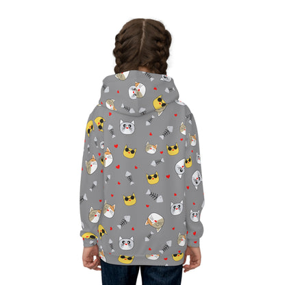 Light Gray Kids Hoodie - Nature-Inspired Design | Cozy Pullover