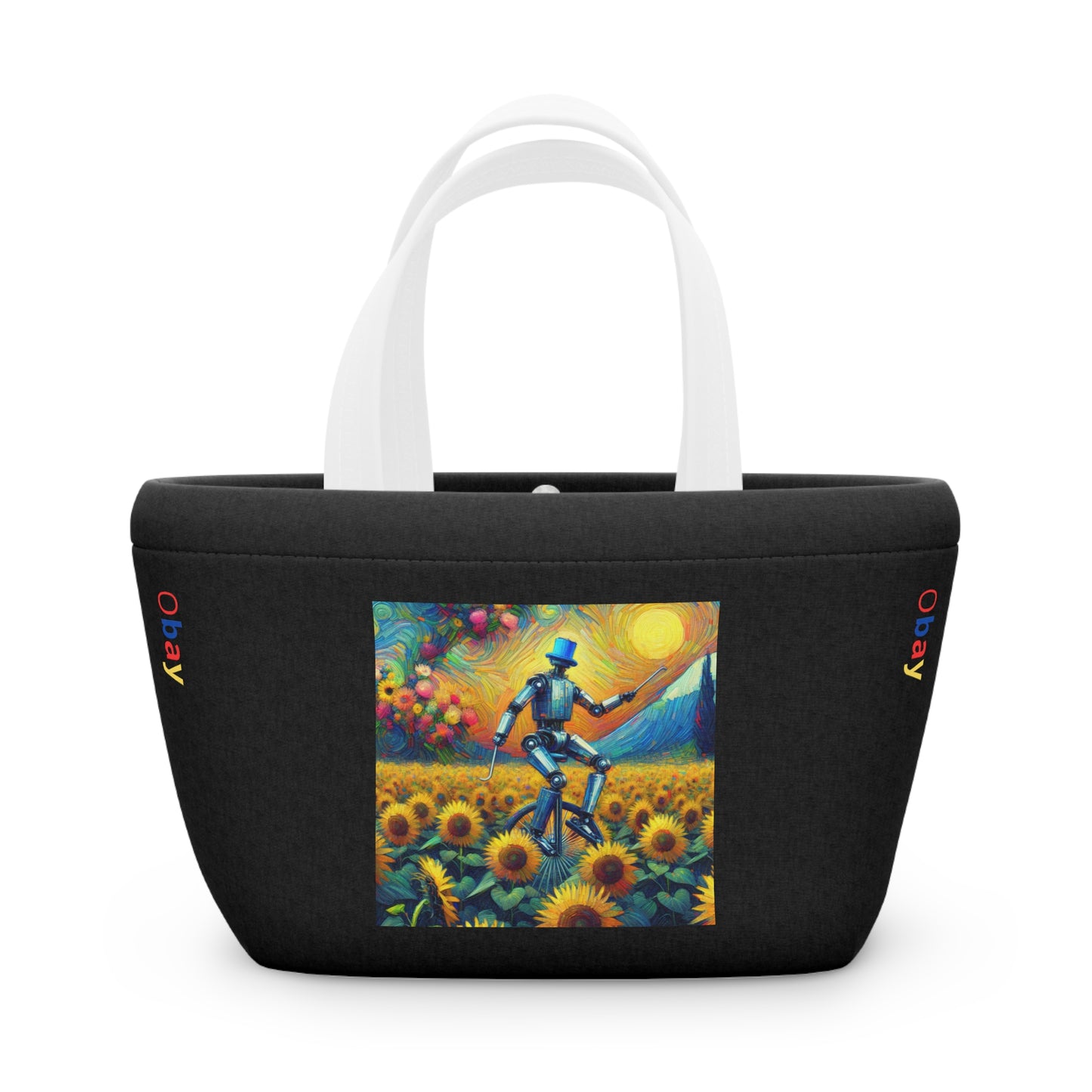 Sunflower Art Insulated Lunch Tote - Eco-Friendly, Colorful Design for Work & Kids' Picnics