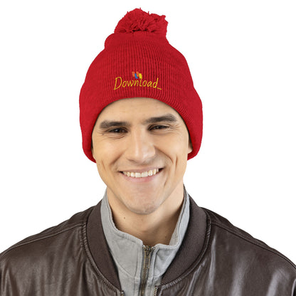 Premium Embroidered Pom-Pom Winter Beanie - Cozy Knit Cap for Ultimate Warmth & Style