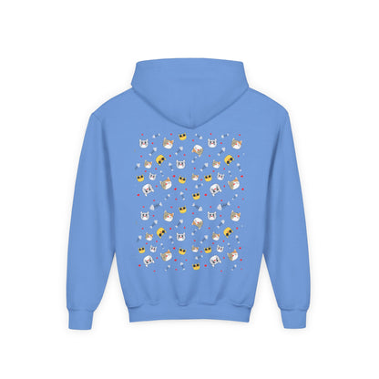 Adorable Cat Print Youth Hoodie - Perfect Gift for Young Cat Lovers!