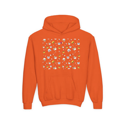 Adorable Cat Print Youth Hoodie - Perfect Gift for Young Cat Lovers!
