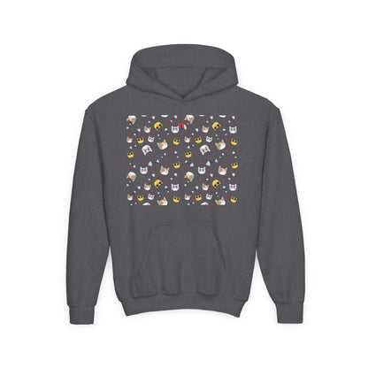 Adorable Cat Print Youth Hoodie - Perfect Gift for Young Cat Lovers!