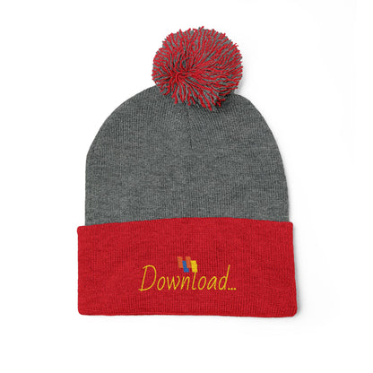 Premium Embroidered Pom-Pom Winter Beanie - Cozy Knit Cap for Ultimate Warmth & Style