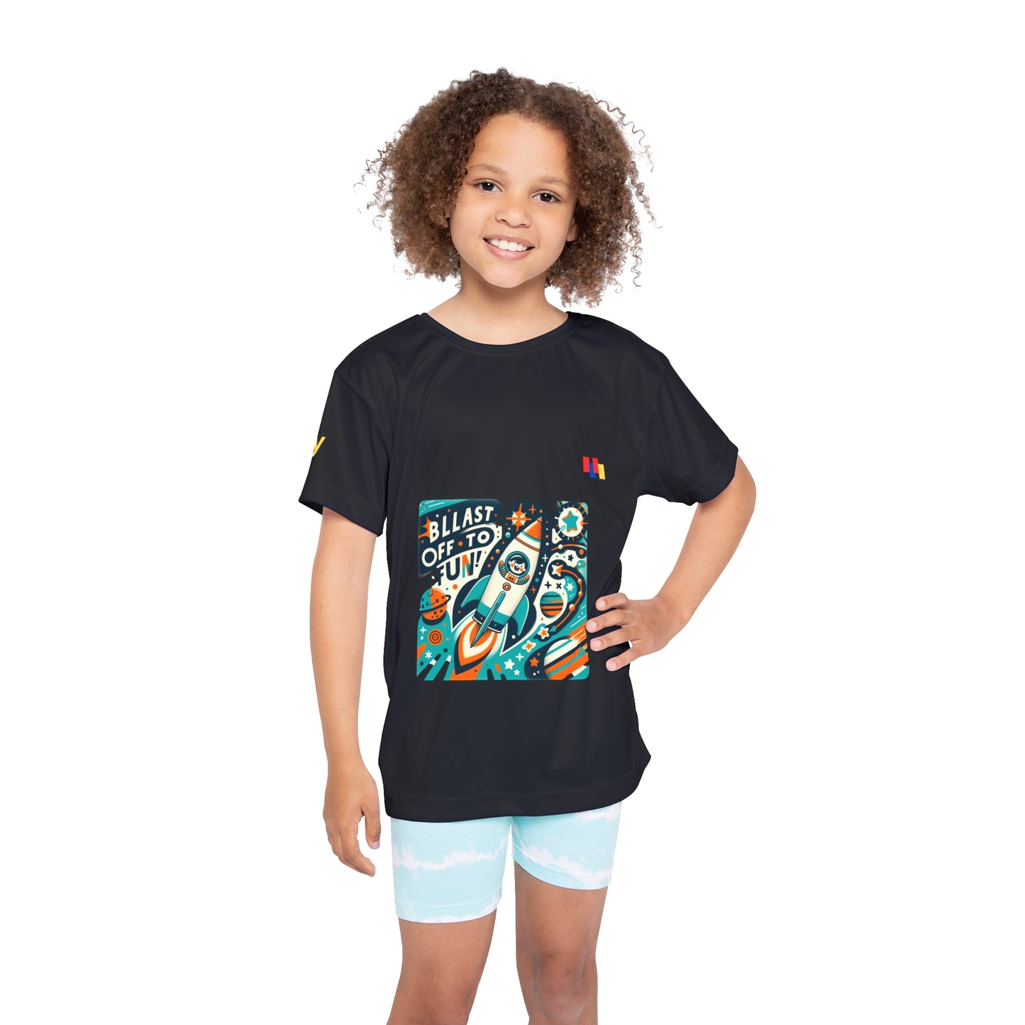 Obay Cosmic Kids Space Adventure Jersey - Colorful Rocket Design for Young Explorers