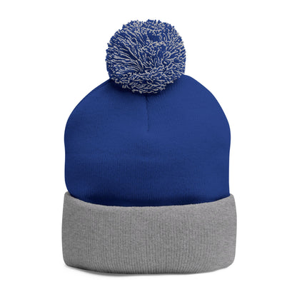 Premium Embroidered Pom-Pom Winter Beanie - Cozy Knit Cap for Ultimate Warmth & Style