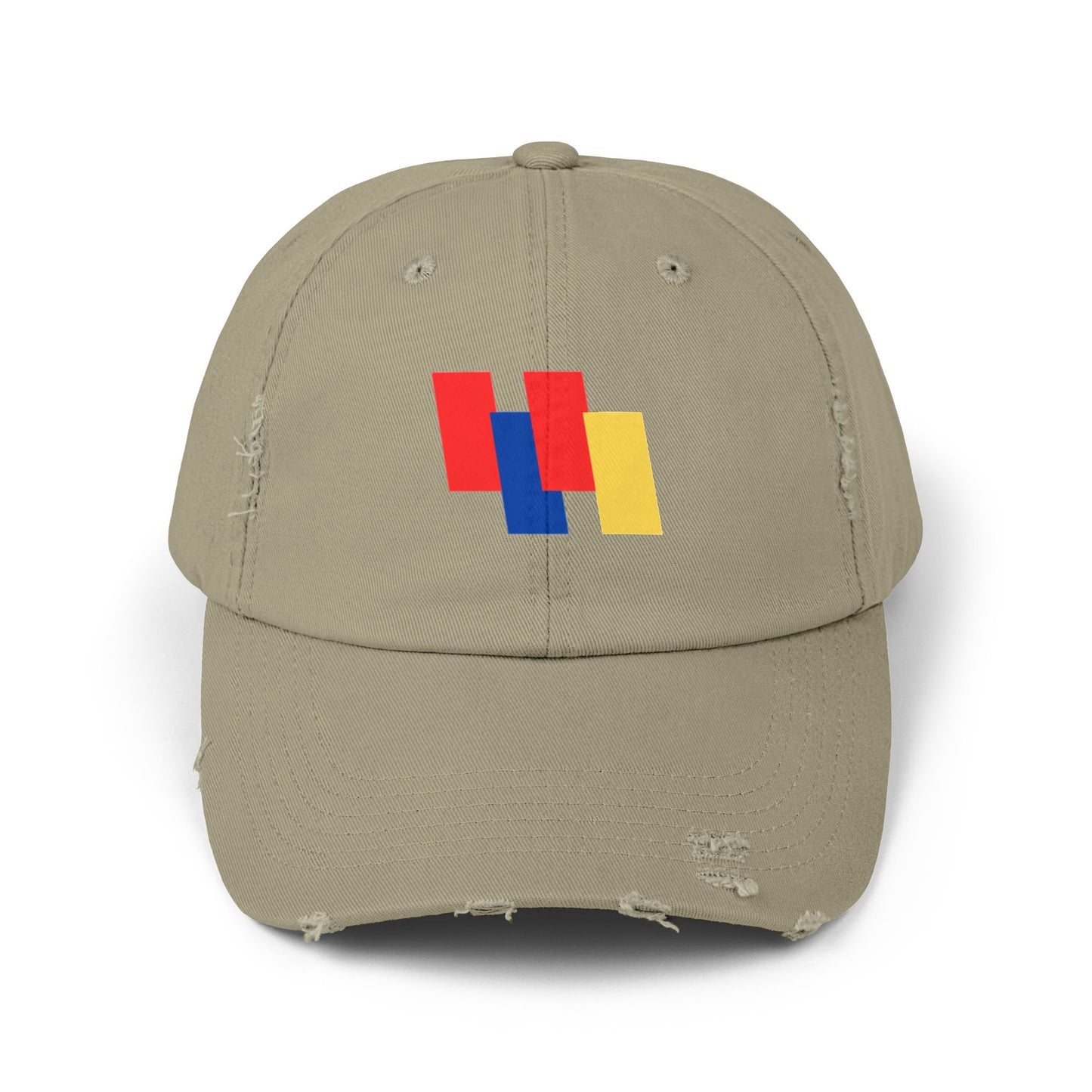 Trendy Co. Color Block Distressed Cap - Casual Unisex Hat for Summer Style & Hipster Gifting