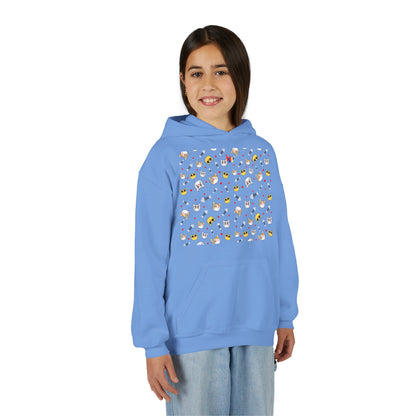 Adorable Cat Print Youth Hoodie - Perfect Gift for Young Cat Lovers!