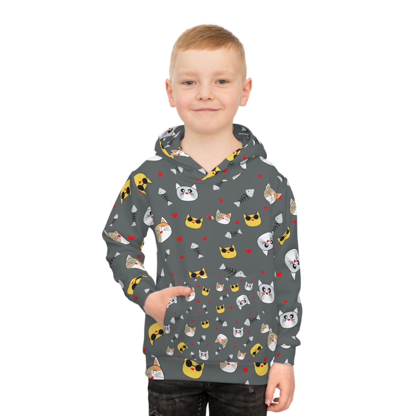 Dark Gray Kids Hoodie - Nature Design | Cozy Children's Pullover for Boys & Girls