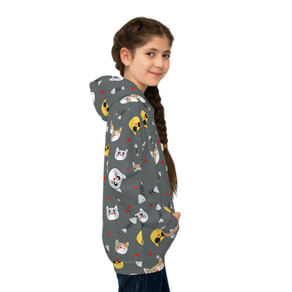 Dark Gray Kids Hoodie - Nature Design | Cozy Children's Pullover for Boys & Girls