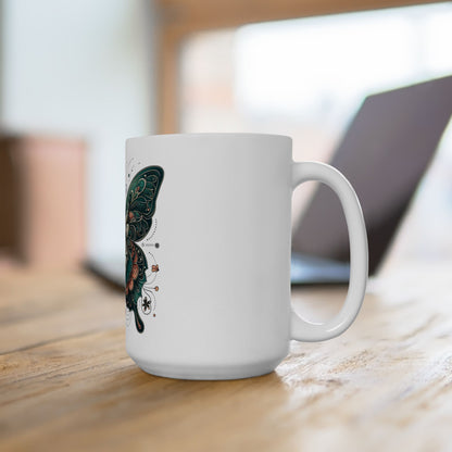 Obay Butterfly Ceramic Mug - Stunning Teal Design for Nature Lovers & Tea Enthusiasts