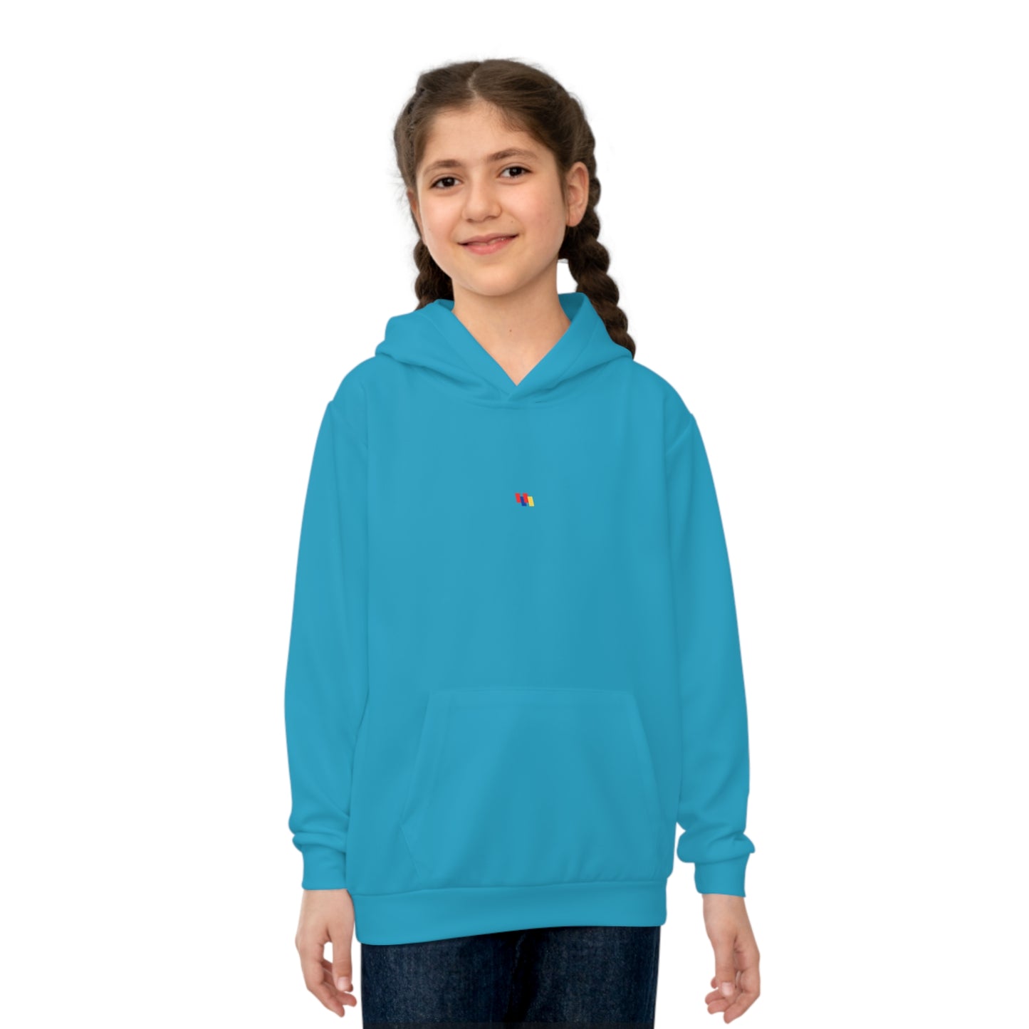 Vibrant Blue Kids Adventure Hoodie - Cozy Nature-Inspired Design