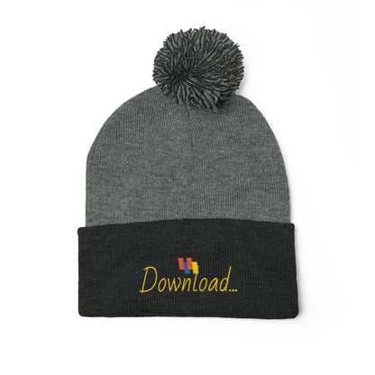 Premium Embroidered Pom-Pom Winter Beanie - Cozy Knit Cap for Ultimate Warmth & Style