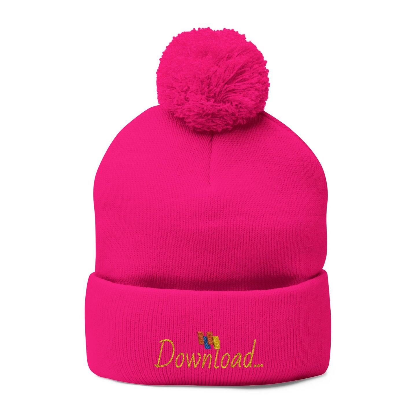 Premium Embroidered Pom-Pom Winter Beanie - Cozy Knit Cap for Ultimate Warmth & Style