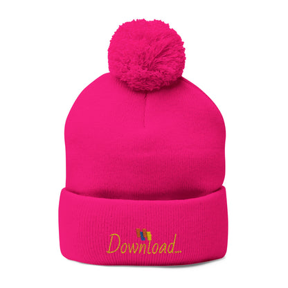 Premium Embroidered Pom-Pom Winter Beanie - Cozy Knit Cap for Ultimate Warmth & Style