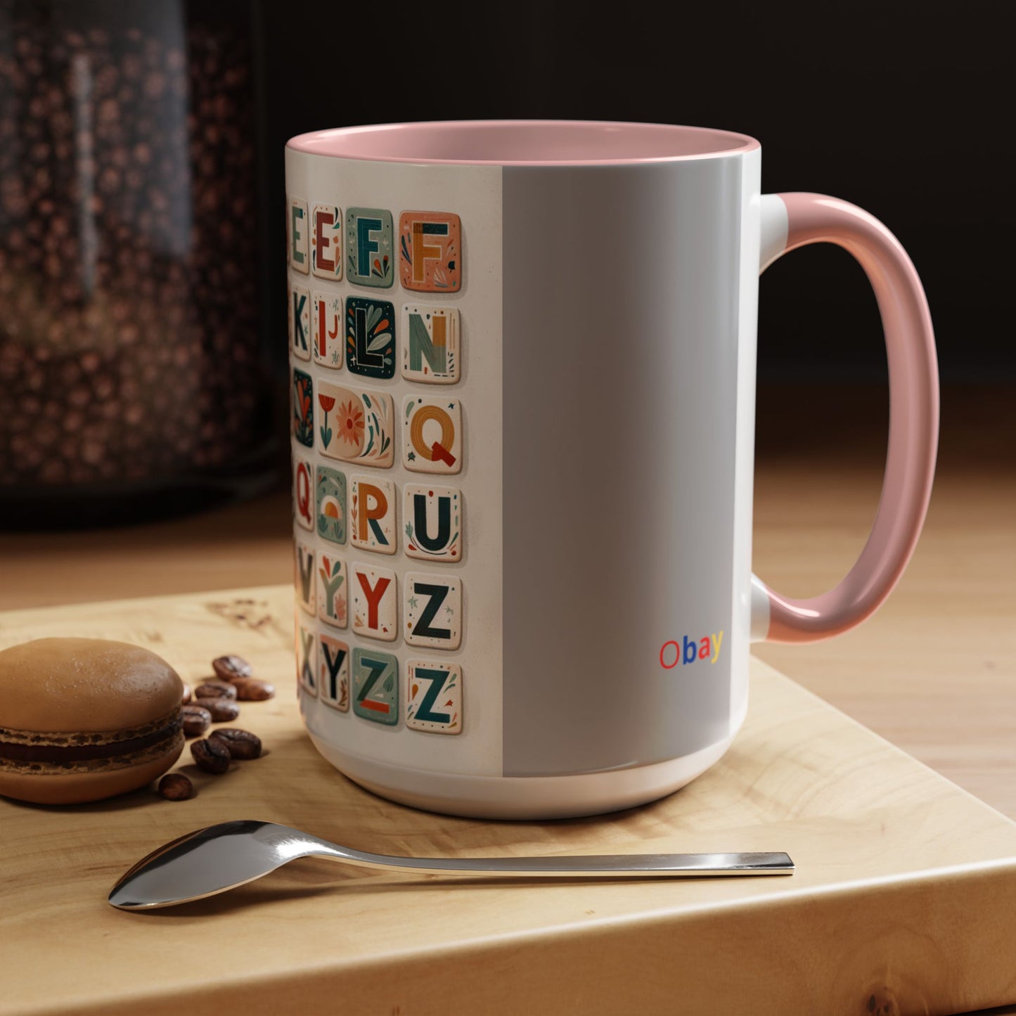 Obay Charming Coffee Mug with Alphabet Design