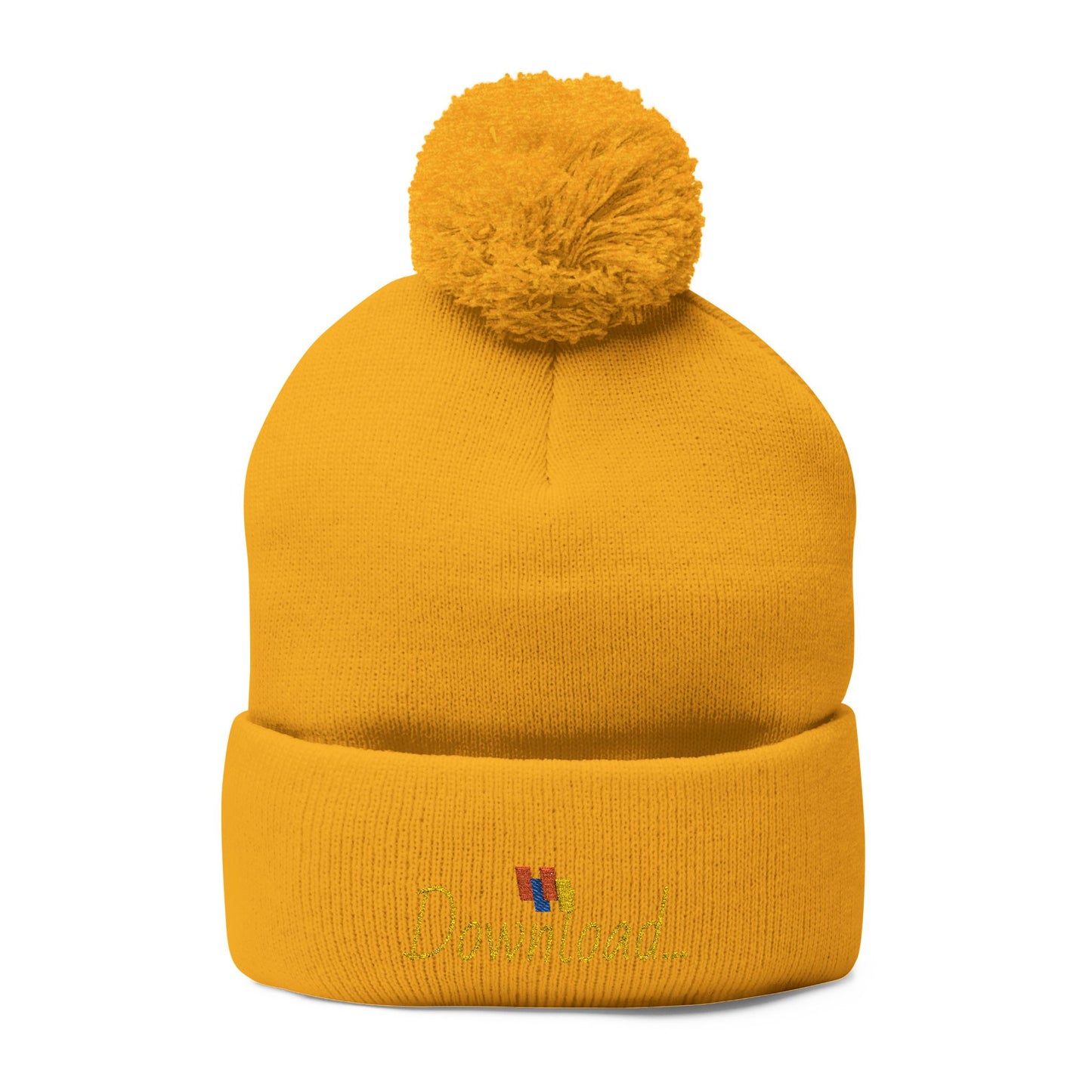 Premium Embroidered Pom-Pom Winter Beanie - Cozy Knit Cap for Ultimate Warmth & Style
