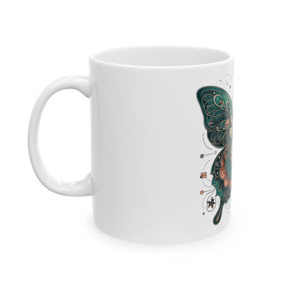 Obay Butterfly Ceramic Mug - Stunning Teal Design for Nature Lovers & Tea Enthusiasts